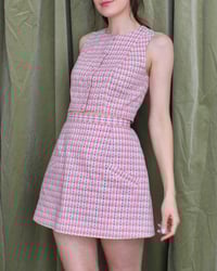 Image 8 of Ready-to-ship Polly top cropped blouse - Pink embroidered check