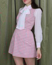 Image 9 of Ready-to-ship Polly top cropped blouse - Pink embroidered check