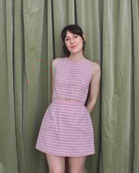 Image 11 of Ready-to-ship Polly top cropped blouse - Pink embroidered check