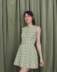 Image 6 of Ready-to-ship Polly top cropped blouse - Yellow tartan