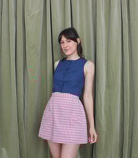 Image 1 of Ready-to-ship Polly top cropped blouse - Blue lapis