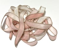 Image 3 of 1PC. SHELL PINK OMBRE 42" hand dyed wrist wrap bracelet silk ribbon//Yoga wrist wrap bracelet ribbon
