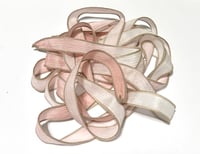 Image 4 of 1PC. SHELL PINK OMBRE 42" hand dyed wrist wrap bracelet silk ribbon//Yoga wrist wrap bracelet ribbon