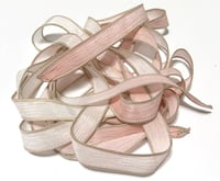 Image 6 of 1PC. SHELL PINK OMBRE 42" hand dyed wrist wrap bracelet silk ribbon//Yoga wrist wrap bracelet ribbon