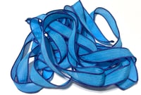 Image 3 of 1PC. TROPICAL TIDE 42" hand dyed wrist wrap bracelet silk ribbon//Yoga wrist wrap bracelet ribbon
