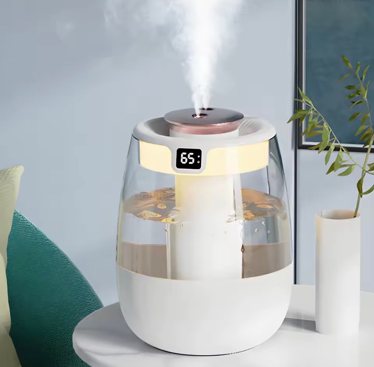 Mini USB Portable Dual Nozzle Fog Bedroom Silent Humidifier Digital ...