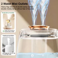 Image 2 of Mini USB Portable Dual Nozzle Fog Bedroom Silent Humidifier Digital Display of Air Humidity