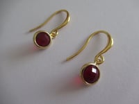 Image 3 of Garnet Birthstone Drop Earrings | Inspired by Kate Middleton | January Birthstone Gift