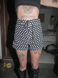 Image 1 of PD x Foreverwet black with white polka dot 100% cotton board short