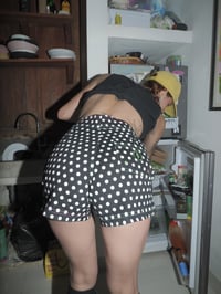 Image 5 of PD x Foreverwet black with white polka dot 100% cotton board short
