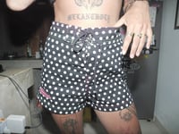 Image 2 of PD x Foreverwet black with white polka dot 100% cotton board short