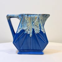 Image 4 of Grand Pichet ALPHO Art Déco avec anses en céramique bleu  FAT LAVA 