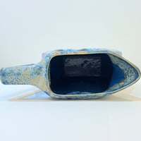 Image 9 of Grand Pichet ALPHO Art Déco avec anses en céramique bleu  FAT LAVA 