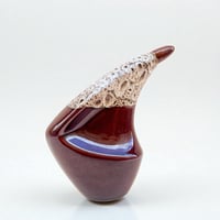 Image 1 of Bouteille à liqueur - carafe en grès flammé marron & blanc céramique de Vallauris vintage