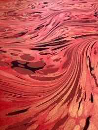Image 2 of Gold and Red - hand marbled paper - SECONDS
