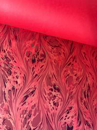 Image 3 of Gold and Red - hand marbled paper - SECONDS