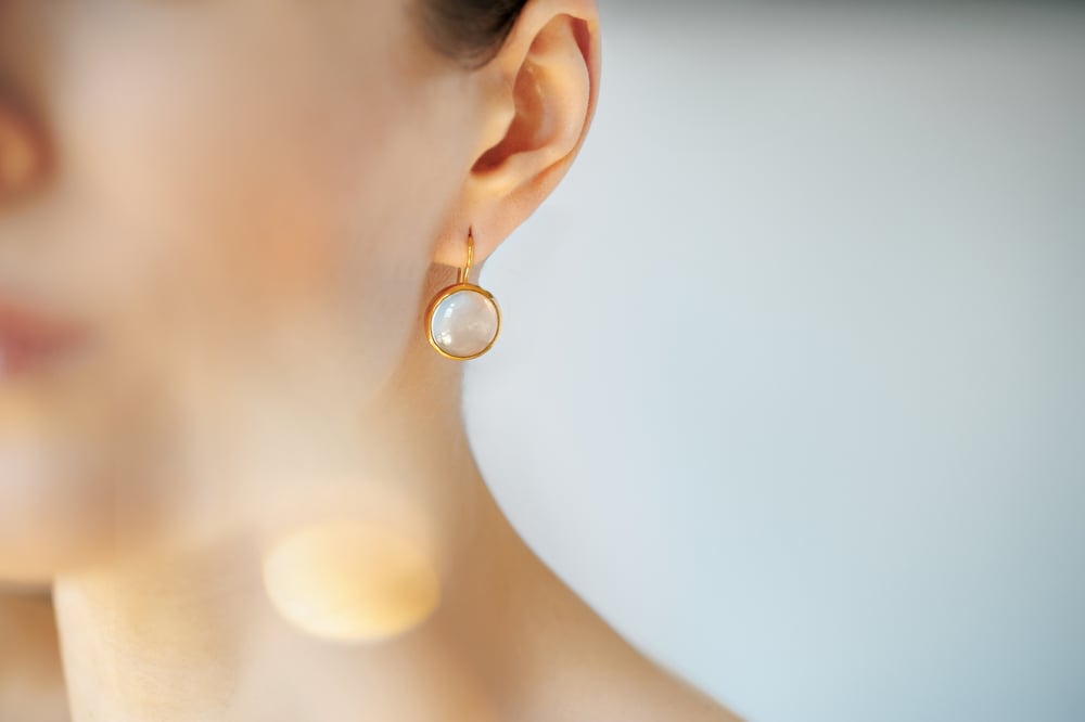 Image of "Golden shine" gold plated silver earrings with rock crystals · RADII AURATI ·