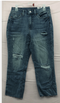 Image 1 of New Time and Tru High Rise Denim Straight Crop Jeans Size 8 Women Casual