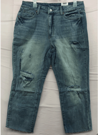 Image 1 of New Time and Tru High Rise Light Denim Straight Crop Jeans Size 14 Women Casual