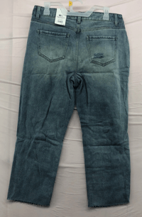 Image 2 of New Time and Tru High Rise Light Denim Straight Crop Jeans Size 14 Women Casual