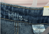 Image 3 of New Time and Tru High Rise Light Denim Straight Crop Jeans Size 14 Women Casual