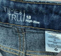 Image 3 of New Time and Tru High Rise Distressed Straight Crop Jeans Size 18 Women Casual