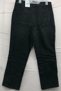 Image 2 of New Time and Tru High Rise Black Solid Straight Crop Jeans Size 10 Women Casual