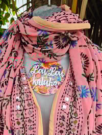 Image 3 of Thassos scarf -baby pink and pale trim