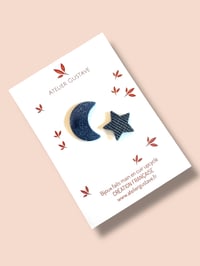Image 3 of Duo pin’s celeste  - lune et étoile  - 3 coloris
