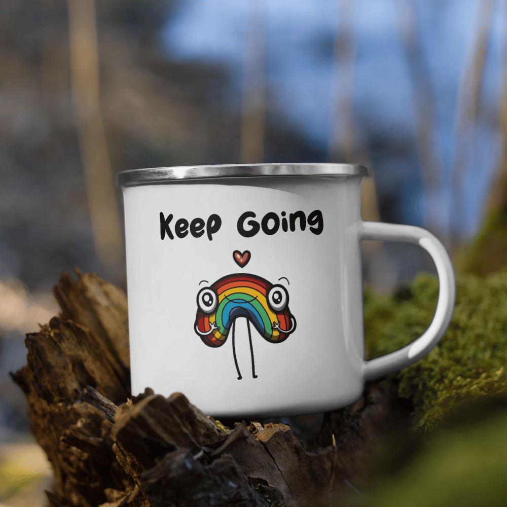 Image of Keep Going Rainbow Enamel Mug
