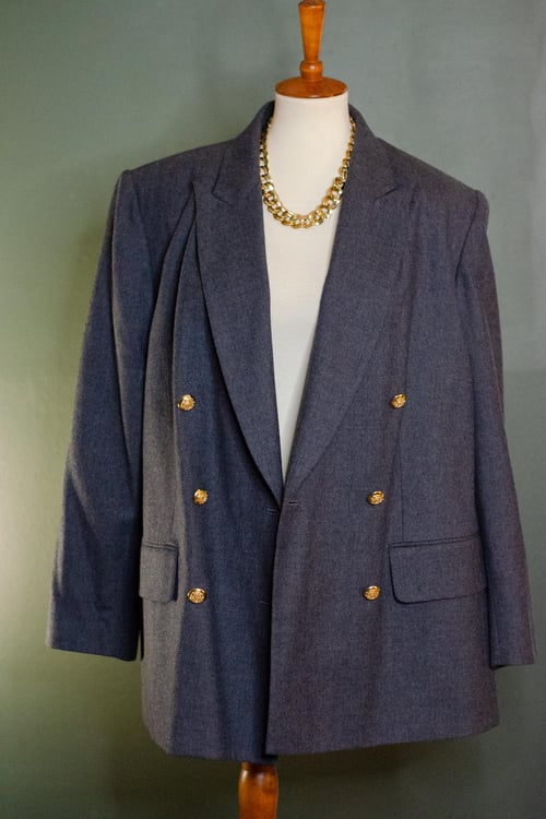 Image of Vintage Charcoal Lord & Taylor Double Breasted Blazer