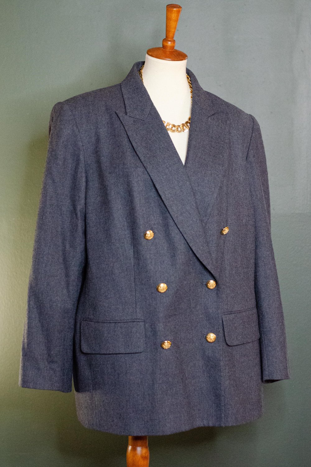 Image of Vintage Charcoal Lord & Taylor Double Breasted Blazer