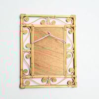 Image 12 of Grand miroir mural en rotin rectangulaire des années 60 - Arabesques - style Franco Albini