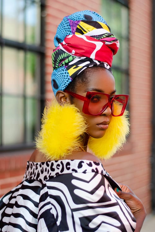 Image of Custom Amarillo Feather Hoop Earrings