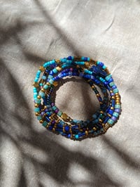 Image 5 of Bracelet 5 rangs, Bleu céleste 