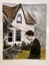 Image 1 of Mixed media original art  "Home Is " series  on paper ..New!