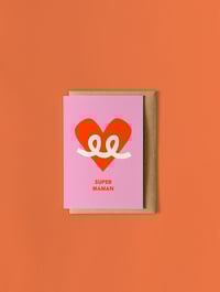 Image 1 of Carte de Voeux "Super-Maman" - cœur