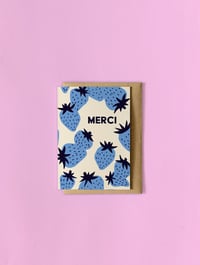 Image 1 of Carte de Voeux "Merci" - Fraises