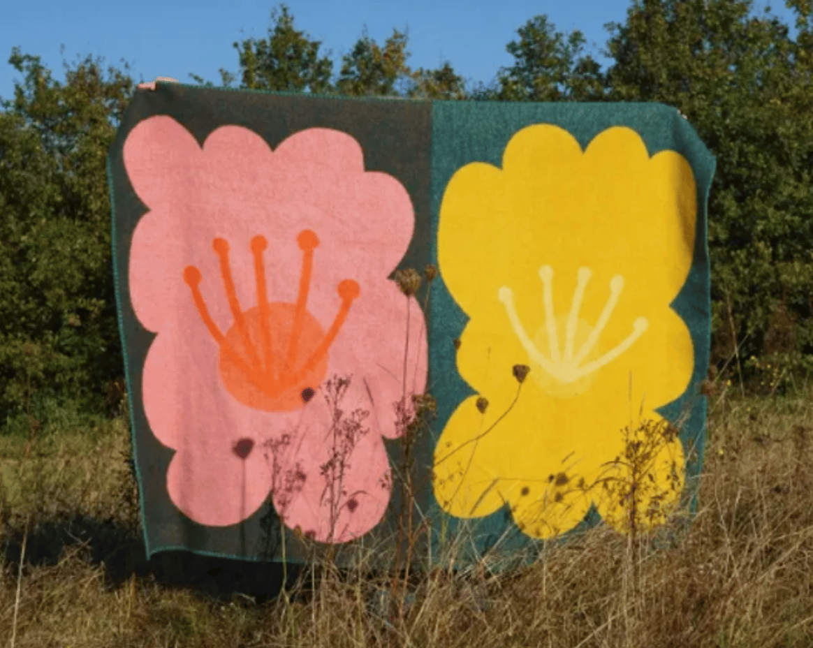 Image of Oversized Flower Shaped Pillows and Bloom Blanket