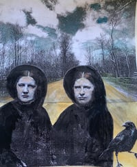 Original new art Twin series mixed media on paper