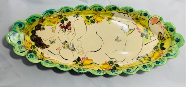 Image of Large green and yellow plater