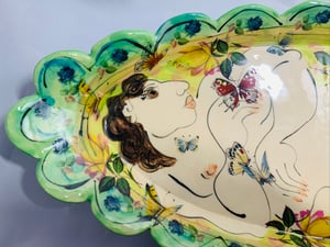 Image of Large green and yellow plater