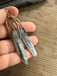 Image 2 of Blue Kyanite brass earrings/ n378