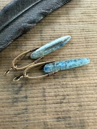 Image 3 of Blue Kyanite brass earrings/ n378