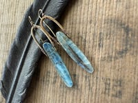 Image 6 of Blue Kyanite brass earrings/ n378