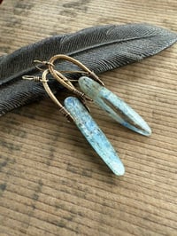 Image 7 of Blue Kyanite brass earrings/ n378