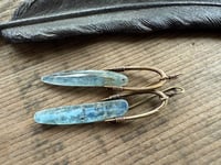 Image 11 of Blue Kyanite brass earrings/ n378