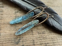 Image 17 of Blue Kyanite brass earrings/ n378