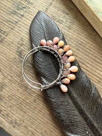 Image 3 of Pink Opal hoops earrings/ n17