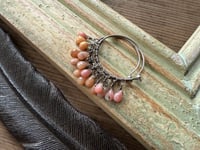 Image 7 of Pink Opal hoops earrings/ n17